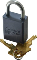 American Lock - 1" Shackle Clearance, Keyed Alike A30 Padlock - 1/4" Shackle Diam, Aluminum, with Solid Aluminum Finish - Exact Industrial Supply