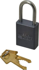 American Lock - 1-1/2" Shackle Clearance, Keyed Different A31 Padlock - 1/4" Shackle Diam, Aluminum, with Solid Aluminum Finish - Exact Industrial Supply