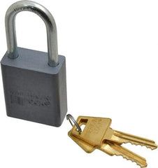 American Lock - 1-1/2" Shackle Clearance, Keyed Alike A31 Padlock - 1/4" Shackle Diam, Aluminum, with Solid Aluminum Finish - Exact Industrial Supply
