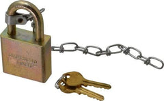 American Lock - 1-1/8" Shackle Clearance, Keyed Different A5200GLWN Padlock - 5/16" Shackle Diam, Steel, with Solid Steel Finish - Exact Industrial Supply