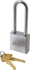 American Lock - 3" Shackle Clearance, Keyed Alike A6202 Padlock - 5/16" Shackle Diam, Steel, with Solid Steel Finish - Exact Industrial Supply