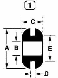 7/16″ OD, 3/16″ Overall Thickness Flexible Grommet Rubber, 1/32″ Slot Width