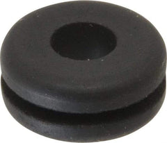 Made in USA - 5/8" OD, 9/32" Thick Flexible Grommet - Rubber, 3/8" Slot Diam x 1/16" Slot Width - Exact Industrial Supply