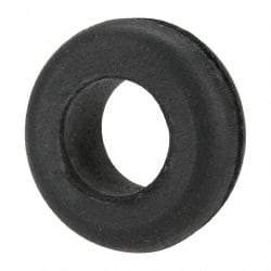 Made in USA - 5/8" OD, 7/32" Thick Flexible Grommet - Rubber, 7/16" Slot Diam x 1/32" Slot Width - Exact Industrial Supply