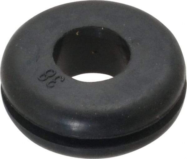 Made in USA - 7/8" OD, 5/16" Thick Flexible Grommet - Rubber, 5/8" Slot Diam x 1/16" Slot Width - Exact Industrial Supply