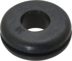 Made in USA - 7/8" OD, 5/16" Thick Flexible Grommet - Rubber, 5/8" Slot Diam x 1/16" Slot Width - Exact Industrial Supply