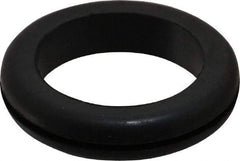 Made in USA - 2-1/8" OD, 7/16" Thick Flexible Grommet - Rubber, 1-3/4" Slot Diam x 1/16" Slot Width - Exact Industrial Supply