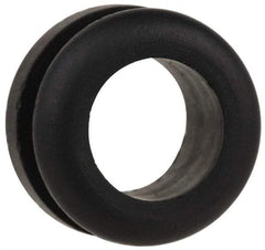 Made in USA - 5/8" OD, 5/16" Thick Flexible Grommet - Rubber, 1/2" Slot Diam x 1/8" Slot Width - Exact Industrial Supply