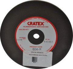 Cratex - 6" Diam x 1/2" Hole x 1/4" Thick, Surface Grinding Wheel - Silicon Carbide, Medium Grade, 3,600 Max RPM, Rubber Bond, No Recess - Exact Industrial Supply