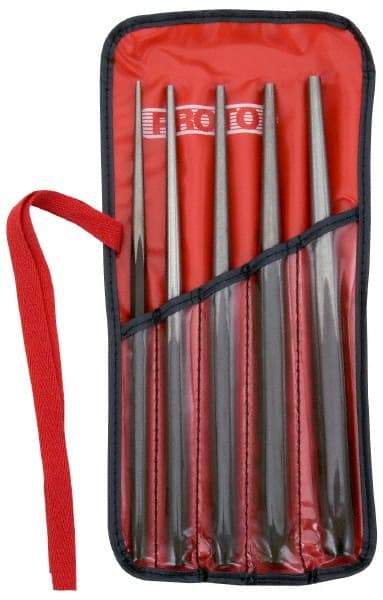 Proto - 5 Piece, 1/8 to 5/16", Drift Punch Set - Hex Shank, Comes in Pouch - Exact Industrial Supply