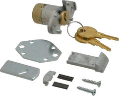 Made in USA - 1-1/8" Max Thickness, Diamond Back Deadbolt Cabinet & Drawer - 1-1/32 Bolt Throw, Brass Finish - Exact Industrial Supply