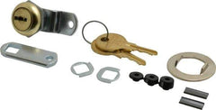 Made in USA - 5/32" Max Thickness, Standard Cam Lock - Polished Brass Finish - Exact Industrial Supply