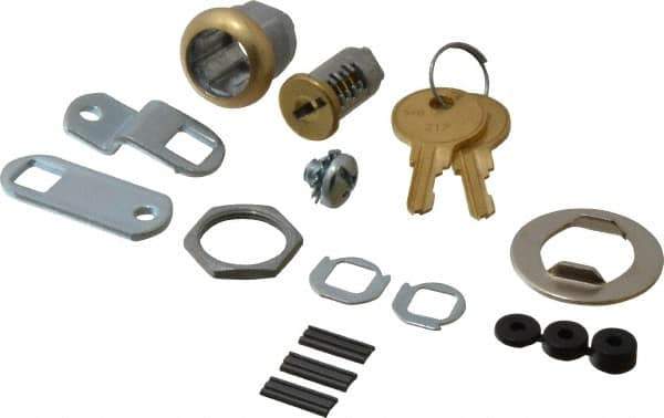 Made in USA - 5/16" Max Thickness, Standard Cam Lock - Polished Brass Finish - Exact Industrial Supply