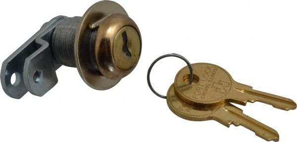 Made in USA - 21/32" Max Thickness, Standard Cam Lock - Polished Brass Finish - Exact Industrial Supply