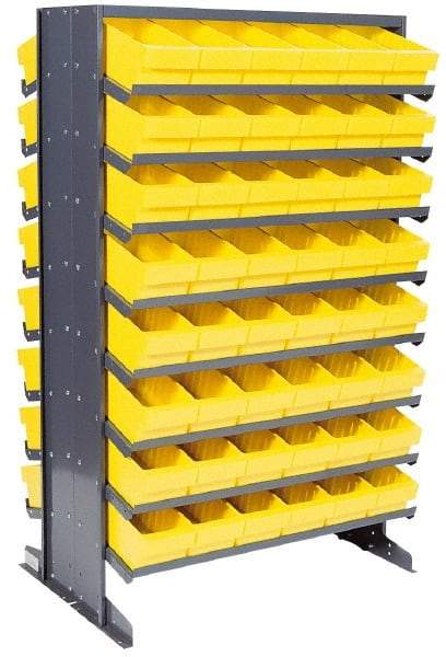 Quantum Storage - 800 Lb Capacity, 24" Deep x 36" Wide x 60" High, Steel Pick Rack - 2 Sides, 96 Red Polystyrene Bins - Exact Industrial Supply