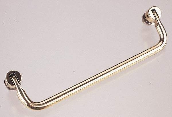 Electro Hardware - Fold Down Handle - Plain, Brass, 6" Center to Center - Exact Industrial Supply