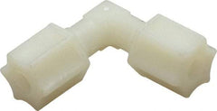 Made in USA - 1/4" Tube OD, Nylon Plastic Compression Tube Union Elbow - 220°F Max, Plastic Grip - Exact Industrial Supply
