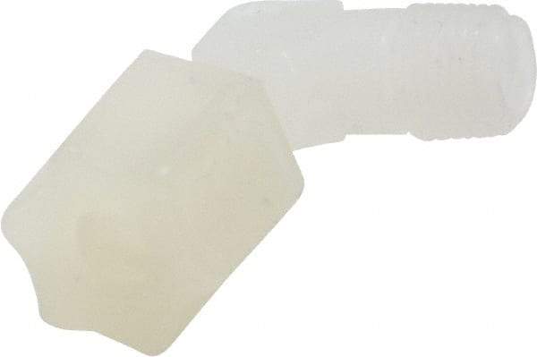 Made in USA - 1/4" Tube OD, Kynar Plastic Compression Tube Male Elbow - 1/8 NPT Pipe, 275°F Max, Plastic Grip - Exact Industrial Supply