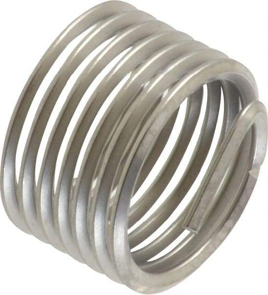 Heli-Coil - M12x1.25 Metric Fine, 12mm OAL, Free Running Helical Insert - 7-1/4 Free Coils, Tanged, 304 Stainless Steel, Bright Finish, 1D Insert Length - Exact Industrial Supply