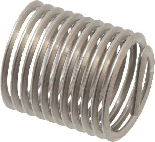 Heli-Coil - 3/8-24 UNF, 0.562" OAL, Free Running Helical Insert - 11 Free Coils, Tanged, Stainless Steel, 1-1/2D Insert Length - Exact Industrial Supply