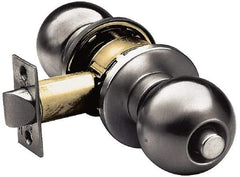 Yale - 1-3/8" Door Thickness, Stainless Steel Classroom Knob Lockset - 2-3/4" Back Set, 2 Cylinder - Exact Industrial Supply
