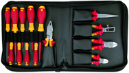 14 Piece - Insulated Pliers; Cutters; Slotted & Phillips Screwdrivers; in Zipper Carry Case - Exact Industrial Supply