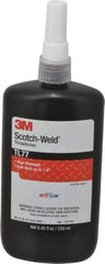 3M - 250 mL, Red, High Strength Liquid Threadlocker - Series TL77, 24 hr Full Cure Time, Hand Tool, Heat Removal - Exact Industrial Supply