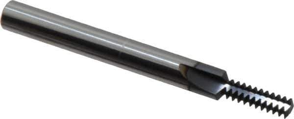Scientific Cutting Tools - 1/4-20 Thread, 1/4" Shank Diam, TiN Coating, Solid Carbide Straight Flute Thread Mill - 3 Flutes, 2-1/2" OAL, 1/4" Min Noml Diameter - Exact Industrial Supply