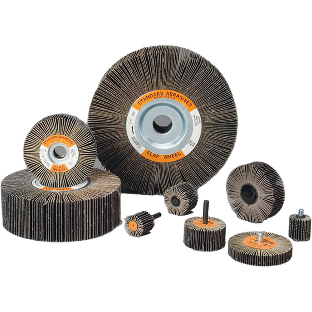 Mounted Flap Wheels; Mount Type: Threaded; Abrasive Type: Coated; Abrasive Material: Aluminum Oxide; Grade: Fine; Grit: 40; Outside Diameter (Decimal Inch): 2 in; Face Width (Inch): 1 in