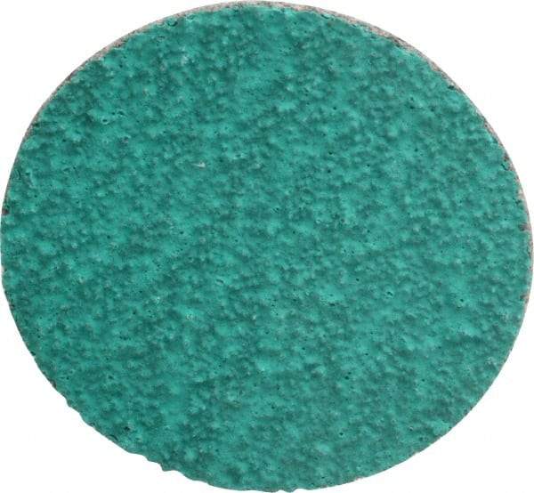 Standard Abrasives - 2" Disc Diam, 50 Grit, Zirconia Alumina Quick Change Disc - Type S Attaching System, Coated, Green, Coarse Grade, 20,000 RPM - Exact Industrial Supply