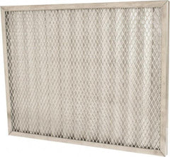 Made in USA - 16" Noml Height x 20" Noml Width x 1" Noml Depth, 71% Capture Efficiency, Permanent Air Filter - MERV 7, Aluminum Cloth & Mesh, Integrated Aluminum Frame, 300 Max FPM, 640 CFM, For Any Unit - Exact Industrial Supply