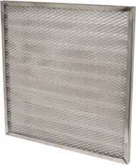 Made in USA - 20" Noml Height x 20" Noml Width x 1" Noml Depth, 71% Capture Efficiency, Permanent Air Filter - MERV 7, Aluminum Cloth & Mesh, Integrated Aluminum Frame, 300 Max FPM, 800 CFM, For Any Unit - Exact Industrial Supply
