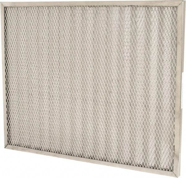 Made in USA - 20" Noml Height x 25" Noml Width x 1" Noml Depth, 71% Capture Efficiency, Permanent Air Filter - MERV 7, Aluminum Cloth & Mesh, Integrated Aluminum Frame, 300 Max FPM, 800 CFM, For Any Unit - Exact Industrial Supply