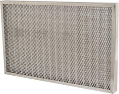 Made in USA - 16" Noml Height x 25" Noml Width x 2" Noml Depth, 76% Capture Efficiency, Permanent Air Filter - MERV 7, Aluminum Cloth & Mesh, Integrated Aluminum Frame, 300 Max FPM, 640 CFM, For Any Unit - Exact Industrial Supply
