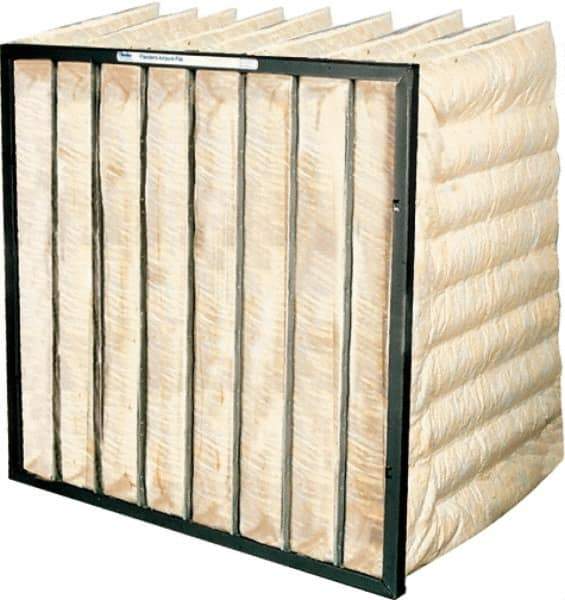 PrecisionAire - 24" Noml Height x 12" Noml Width x 36" Noml Depth, Synthetic Bag Air Filter - MERV 14, 80 to 85% Capture Efficiency, Steel Frame, 1,000 CFM, 180°F Max, Use with Universal Holding Frames - Exact Industrial Supply