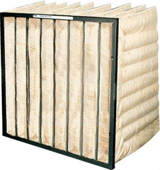 PrecisionAire - 24" Noml Height x 12" Noml Width x 30" Noml Depth, Fiberglass Bag Air Filter - MERV 15, 90 to 95% Capture Efficiency, Steel Frame, 1,000 CFM, 180°F Max, Use with Universal Holding Frames - Exact Industrial Supply