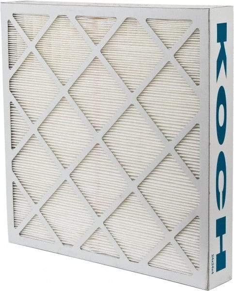 Made in USA - 24" Noml Height x 24" Noml Width x 4" Noml Depth, 95% Capture Efficiency, Wireless Pleated Air Filter - MERV 14, Microfiberglass Paper, Integrated Beverage Board Frame, 500 Max FPM, 2,000 CFM, For Any Unit - Exact Industrial Supply