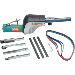 Dynabrade - 1/8 to 1/2 x 24 Inch, 20,000 RPM Air Belt Sander - 0.5 Hp, 1/4 NPT Inlet, 31 CFM Air Consumption, 5,800 FPM Speed - Exact Industrial Supply