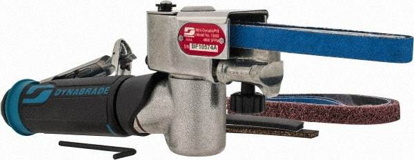 Dynabrade - 1/8 to 1/2 x 12 Inch, 25,000 RPM Air Belt Sander - 0.4 Hp, 1/4 NPT Inlet, 20 CFM Air Consumption, 4,890 FPM Speed - Exact Industrial Supply