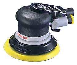 Dynabrade - 12,000 OPM, 18 CFM Air Consumption, Palm Air Orbital Sander - Round Pad, 1/4 NPT Inlet - Exact Industrial Supply