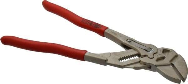 Knipex - 10" OAL, Pipe Wrench Tongue & Groove Pliers - Smooth Smooth Jaws, Standard Head - Exact Industrial Supply