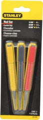 Stanley - 3 Piece, 1/32 to 3/32", Nail Punch Set - Comes in Carded - Exact Industrial Supply