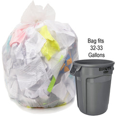 33 gal, .90 mil, Natural, 33″ × 39″ - Case of 150, Revolution Bag Hercules Recycled Low Density Can liners - Exact Industrial Supply