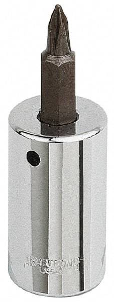Armstrong - 1/4" Drive, T27 Torx Bit Socket - 1-9/16" OAL - Exact Industrial Supply