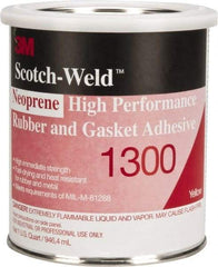 3M - 32 oz Can Yellow Butyl Rubber Gasket Sealant - 300°F Max Operating Temp, 4 min Tack Free Dry Time, Series 1300 - Exact Industrial Supply