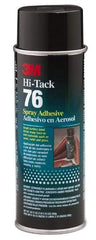 3M - 24 oz Aerosol Clear Spray Adhesive - High Tack, 160°F Heat Resistance, 28 Sq Ft Coverage, High Strength Bond, 10 min Max Bonding Time, Flammable, Series High-Tack 76 - Exact Industrial Supply