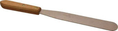 Ampco - 1-1/2" Wide Nickel Copper Spatula - Stiff, Wood Handle, 14" OAL - Exact Industrial Supply