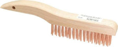 Ampco - 4 Rows x 16 Columns Bronze Shoe Handle Wire Brush - 10" OAL, 1-1/8" Trim Length, Wood Shoe Handle - Exact Industrial Supply