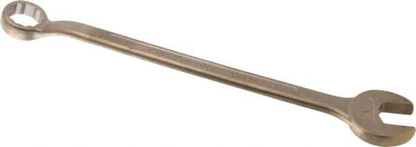 Ampco - 1" 12 Point Offset Combination Wrench - 15° Offset Angle, 13-1/4" OAL, Aluminum Bronze, Plain Finish - Exact Industrial Supply