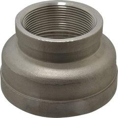 Merit Brass - 3 x 2" Grade 304 Stainless Steel Pipe Reducer Coupling - FNPT x FNPT End Connections, 150 psi - Exact Industrial Supply